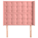 Rózsaszín bársony fejtámla szárnyakkal 93x16x118/128 cm 3