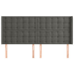 Sötétszürke bársony fejtámla szárnyakkal 203x16x118/128 cm 3