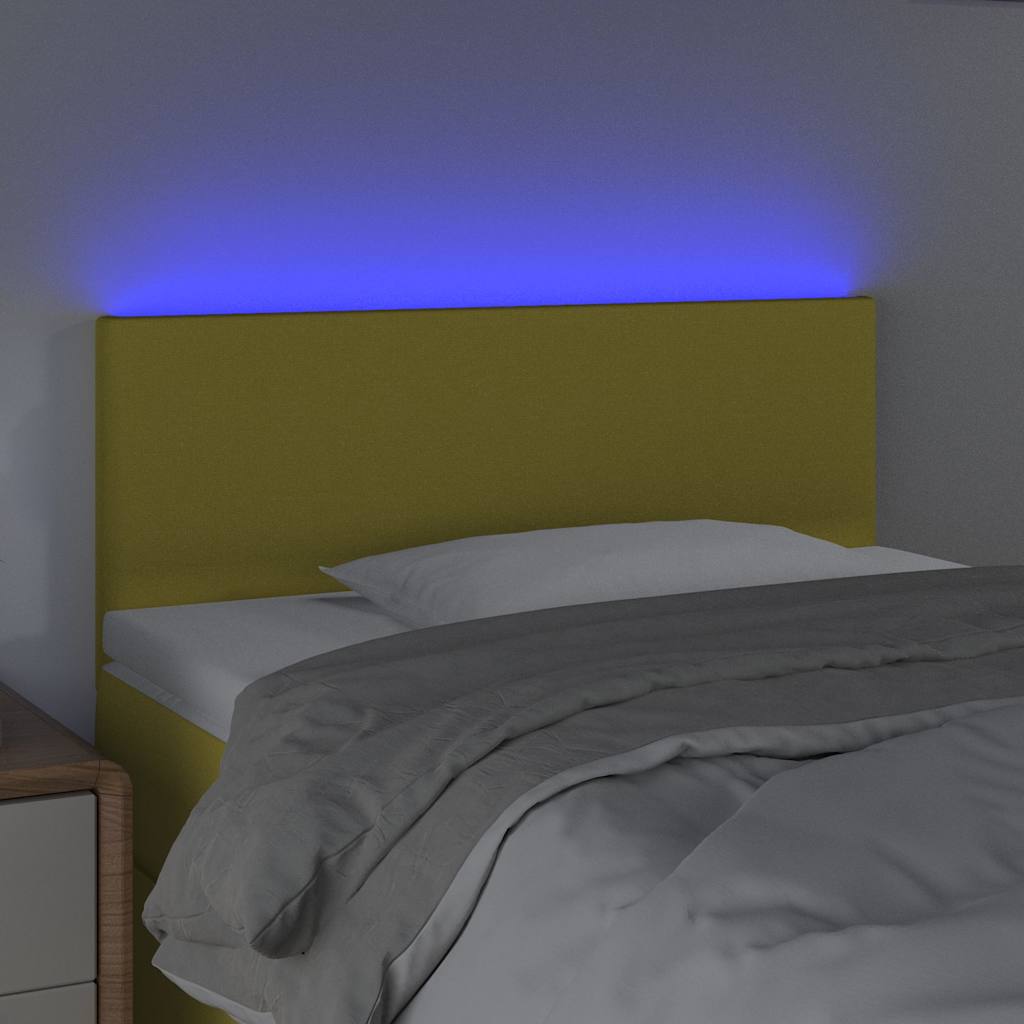 Zöld szövet LED-es fejtámla 80 x 5 x 78/88 cm 3