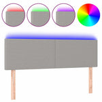 Világosszürke szövet LED-es fejtámla 144 x 5 x 78/88 cm 2