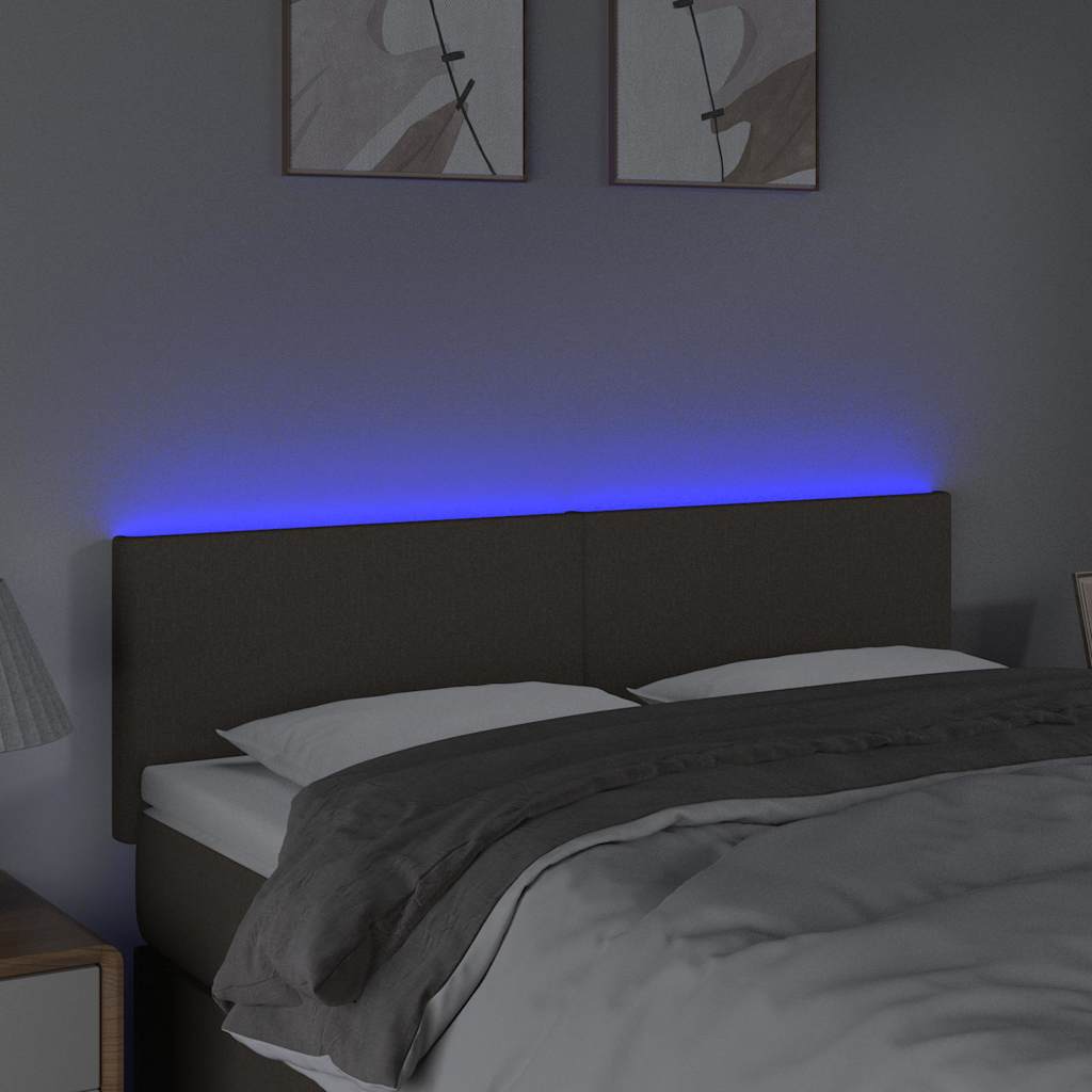 Tópszínű szövet LED-es fejtámla 144x5x78/88 cm 3
