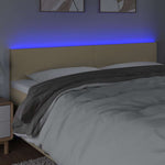 Krémszínű szövet LED-es fejtámla 180x5x78/88 cm 3