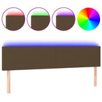 Sötétbarna szövet LED-es fejtámla 200x5x78/88 cm 2