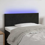 Fekete bársony LED-es fejtámla 80 x 5 x 78/88 cm