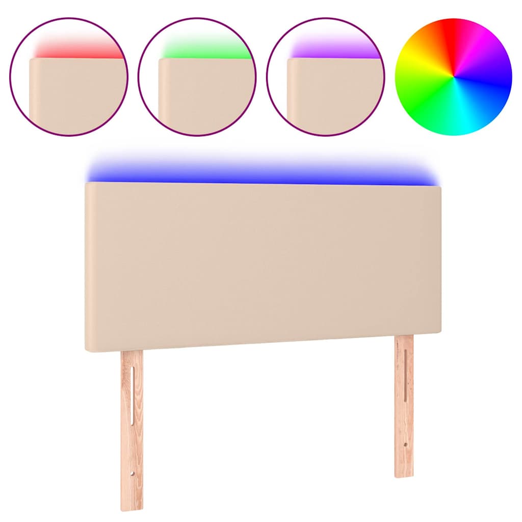 Fekete műbőr LED-es fejtámla 90 x 5 x 78/88 cm 2
