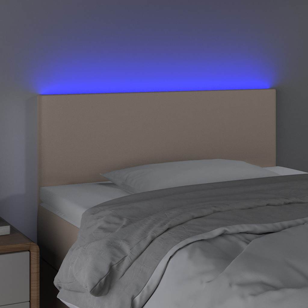 Fekete műbőr LED-es fejtámla 90 x 5 x 78/88 cm 3