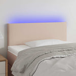 Fekete műbőr LED-es fejtámla 90 x 5 x 78/88 cm