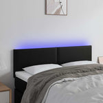 Fekete műbőr LED-es fejtámla 144 x 5 x 78/88 cm