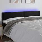 Fekete műbőr LED-es fejtámla 180 x 5 x 78/88 cm