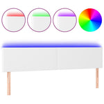 Fehér műbőr LED-es fejtámla 200 x 5 x 78/88 cm 2