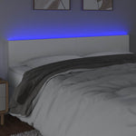 Fehér műbőr LED-es fejtámla 200 x 5 x 78/88 cm 3
