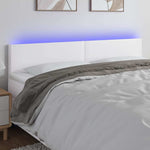 Fehér műbőr LED-es fejtámla 200 x 5 x 78/88 cm