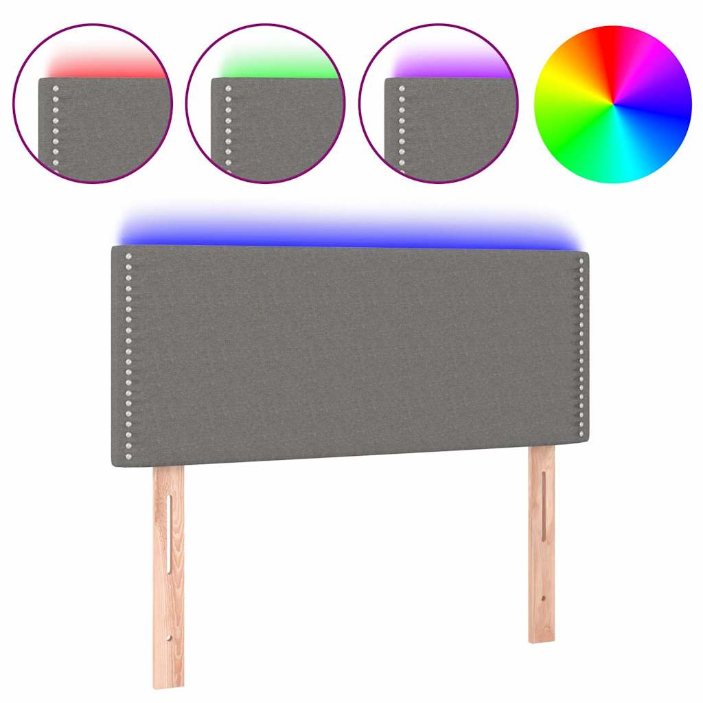 Sötétszürke szövet LED-es fejtámla 90x5x78/88 cm 2