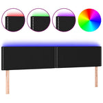 Fekete szövet LED-es fejtámla 180x5x78/88 cm 2