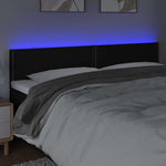 Fekete szövet LED-es fejtámla 180x5x78/88 cm 3