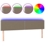 Tópszínű szövet LED-es fejtámla 200x5x78/88 cm 2
