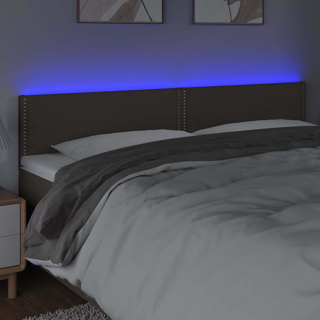 Tópszínű szövet LED-es fejtámla 200x5x78/88 cm 3