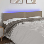 Tópszínű szövet LED-es fejtámla 200x5x78/88 cm