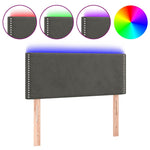 Sötétszürke bársony LED-es fejtámla 90x5x78/88 cm 2