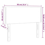 Sötétszürke bársony LED-es fejtámla 90x5x78/88 cm 6