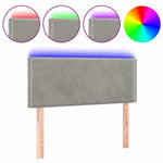 Világosszürke bársony LED-es fejtámla 100x5x78/88 cm 2