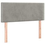 Világosszürke bársony LED-es fejtámla 100x5x78/88 cm 4