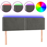 Sötétszürke bársony LED-es fejtámla 144x5x78/88 cm 2