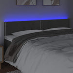 Sötétszürke bársony LED-es fejtámla 180x5x78/88 cm 3