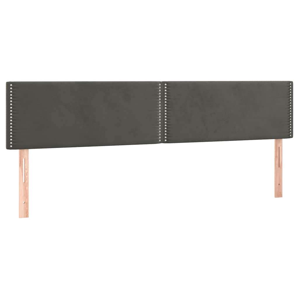 Sötétszürke bársony LED-es fejtámla 180x5x78/88 cm 4