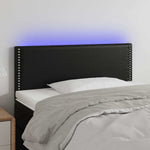 Fekete műbőr LED-es fejtámla 80 x 5 x 78/88 cm