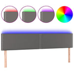 Szürke műbőr LED-es fejtámla 200 x 5 x 78/88 cm 2
