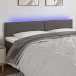 Szürke műbőr LED-es fejtámla 200 x 5 x 78/88 cm