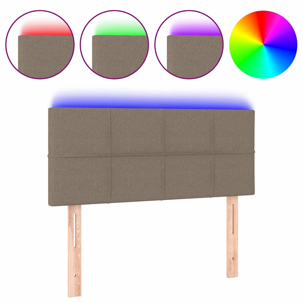 Tópszínű szövet LED-es fejtámla 80 x 5 x 78/88 cm 2