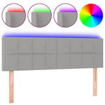 Világosszürke szövet LED-es fejtámla 144 x 5 x 78/88 cm 2