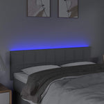 Világosszürke szövet LED-es fejtámla 144 x 5 x 78/88 cm 3