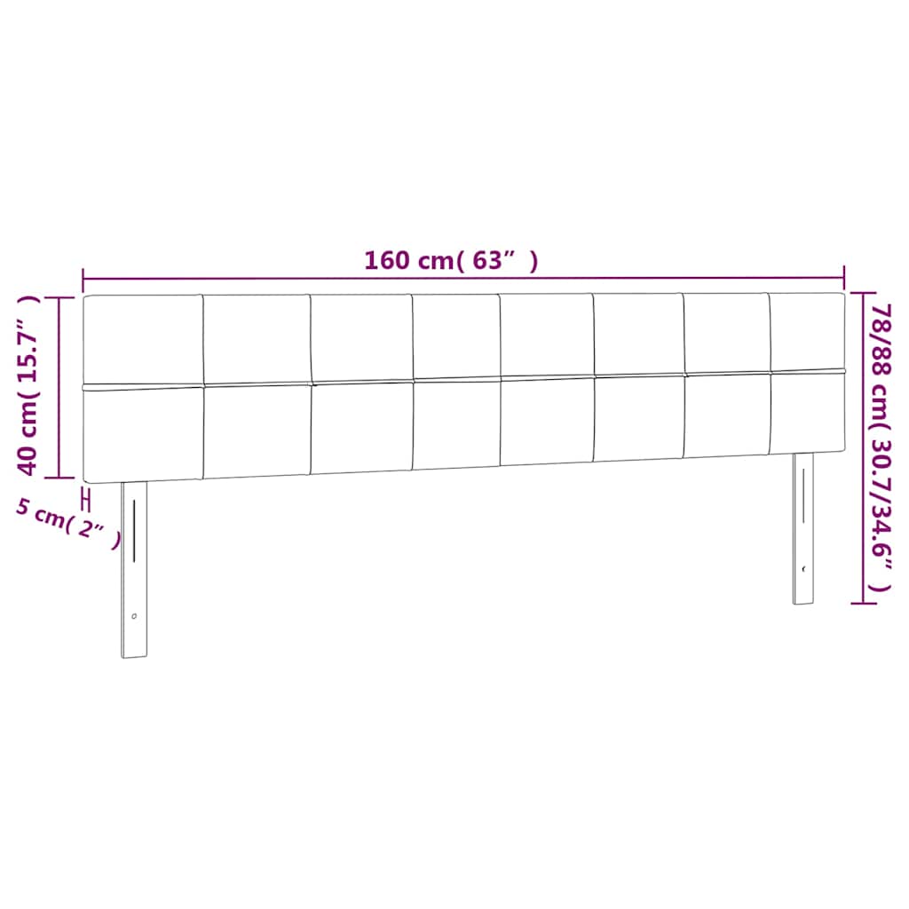Krémszínű szövet LED-es fejtámla 160x5x78/88 cm 6