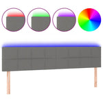 Sötétszürke szövet LED-es fejtámla 200x5x78/88 cm 2