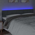 Sötétszürke szövet LED-es fejtámla 200x5x78/88 cm 3