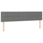 Sötétszürke szövet LED-es fejtámla 200x5x78/88 cm 4
