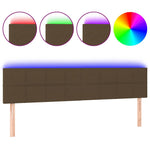 Sötétbarna szövet LED-es fejtámla 200x5x78/88 cm 2