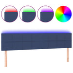 Kék szövet LED-es fejtámla 200x5x78/88 cm 2