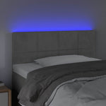 Világosszürke bársony LED-es fejtámla 80 x 5 x 78/88 cm 3