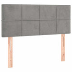 Világosszürke bársony LED-es fejtámla 80 x 5 x 78/88 cm 4
