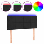 Fekete bársony LED-es fejtámla 80 x 5 x 78/88 cm 2