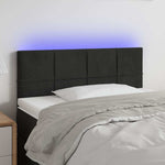 Fekete bársony LED-es fejtámla 80 x 5 x 78/88 cm