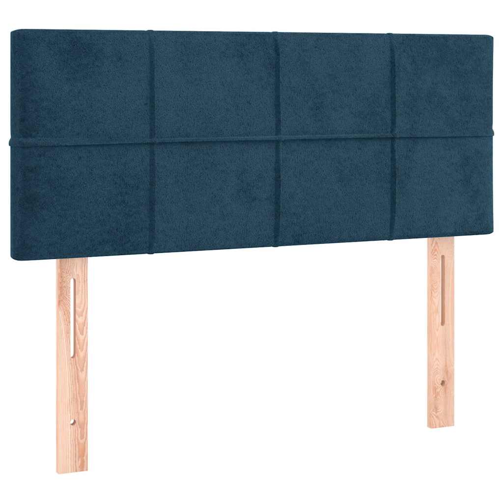 Sötétkék bársony LED-es fejtámla 80 x 5 x 78/88 cm 4