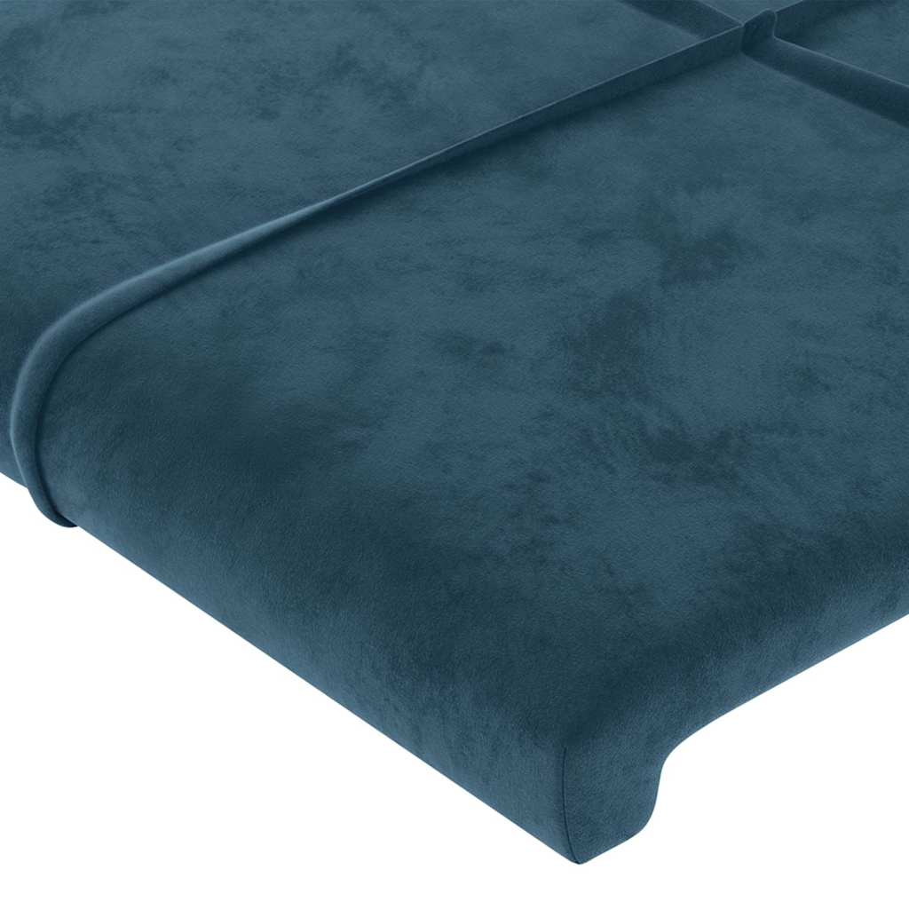 Sötétkék bársony LED-es fejtámla 80 x 5 x 78/88 cm 5