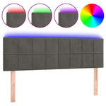 Sötétszürke bársony LED-es fejtámla 144x5x78/88 cm 2