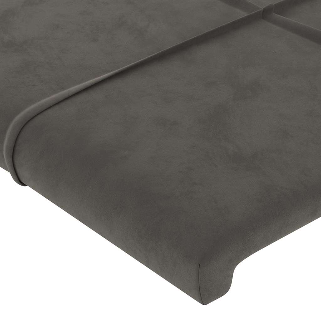 Sötétszürke bársony LED-es fejtámla 144x5x78/88 cm 5
