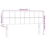Sötétszürke bársony LED-es fejtámla 144x5x78/88 cm 6